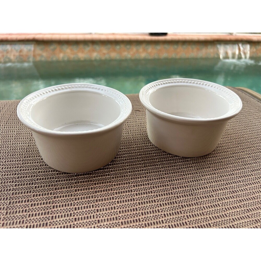 Certified International White Medium Size CHILI SOUP/DIP BOWLS -set of 2
